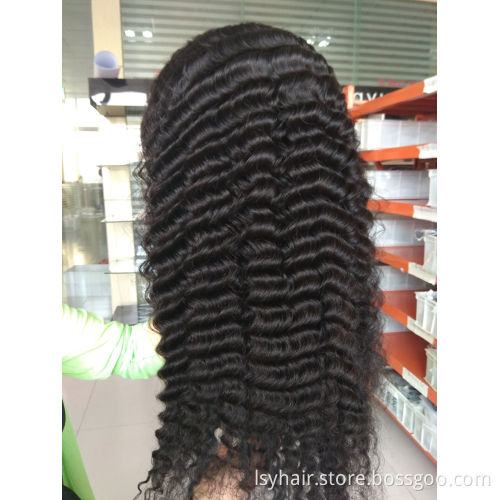 Lsy Wholesale HD Brazilian Glueless Full Lace  Wigs Natural Curly Full Lace Human Hair Wig For Black Women